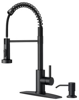 Torneira de Cozinha FORIOUS Black com Dispensador de Sabão em Aço Inoxidável
