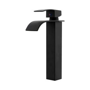 Torneira para banheiro Lavabo cascata misturador monocomando preta alta Paraná pingoo.casa