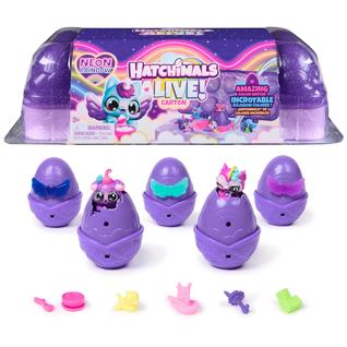 Toy Hatchimals Alive Neon Rainbow com 5 bonecos e 11 peças