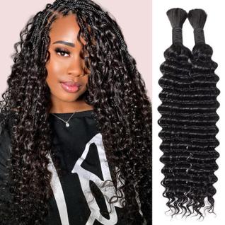 Trança de cabelo FAKOT Human Deep Wave 100g 45cm Boho Braids x2