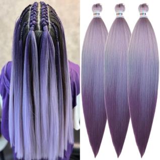 Trançando o cabelo Leticia Purple Ombre, sintético pré-esticado