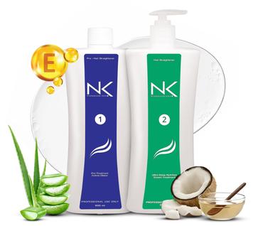 Tratamento de alisamento de cabelo NK 2-Step com queratina 950mL