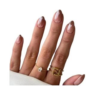 Unhas Gradiente Minimalistas com 1 Gel Jelly, 1 Lixa de Unhas, Unhas Francesas Curtas, 24 