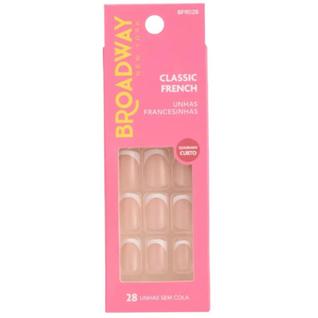 Unhas Postiças Broadway Kiss New York Classic French Francesinha Quadrado Curto Gorgeous B