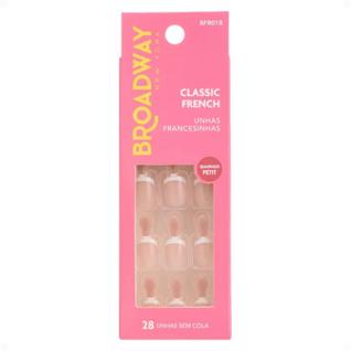 Unhas Postiças Broadway Kiss New York Classic French Francesinha Quadrado Petit Wonder Bfr