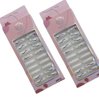 Unhas Postiças Decoradas Branco Kit