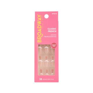 Unhas Postiças Kiss New York Broadway Quadrado Petit Classic French
