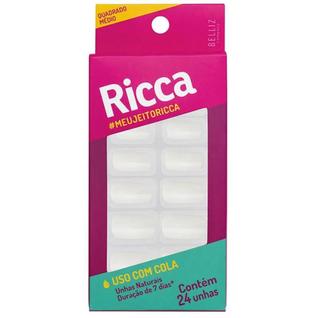 Unhas Postiças Ricca Naturais Quadrado Médio 1320