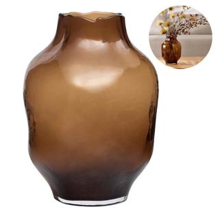 Vaso Decorativo Em Vidro Âmbar Design Orgânico E Boho Chic