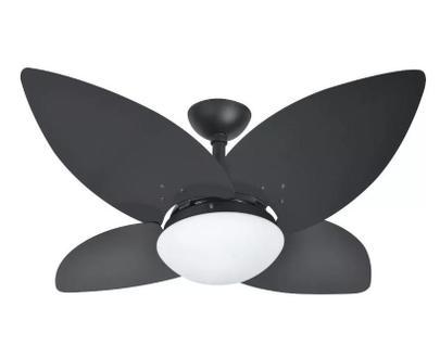 Ventilador Teto 4 Pás Sala Quarto Luxo Silencioso Preto 220V