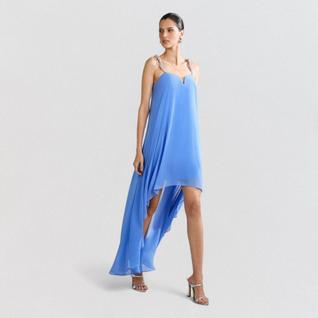 Vestido Ave Rara Strass Mullet Irregular