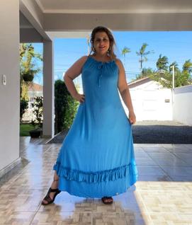 Vestido Azul estilo Boho TAM único