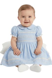 Vestido Bebê Festa Bordado aniversário Algodão Papilloo