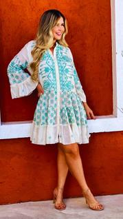 Vestido Boho Chic curto Cor:Branco