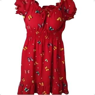 Vestido Borboleta Manga Ombro a Ombro Curto Perfeito para Arrasar no Calor