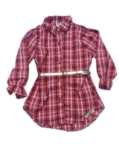 Vestido Camisa Chemise Infantil Menina Xadrez Moda