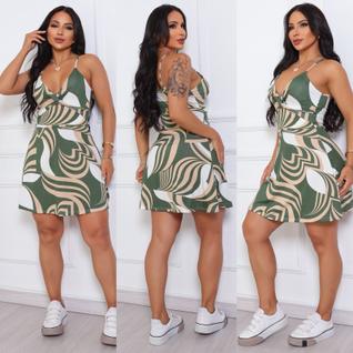 Vestido Casual Moda Verão Curto Alcinha estampado