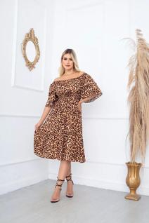 Vestido Ciganinha Midi Moda Evangélica Lastex Com Elástico - ONÇA