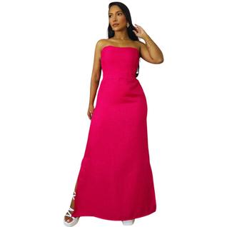 Vestido Crepe Dallas sem alça Longo Elegância e Ousadia Unidas Em Uma Peça