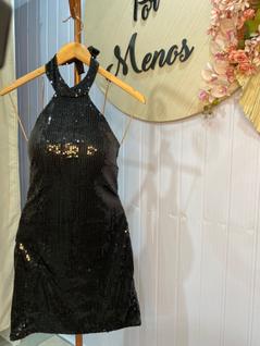 Vestido de lantejoula preto tamanho m