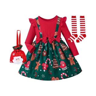 Vestido De Princesa Vermelho De Manga Longa Para Meninas, Festa De Ano Novo 2026, Apresent