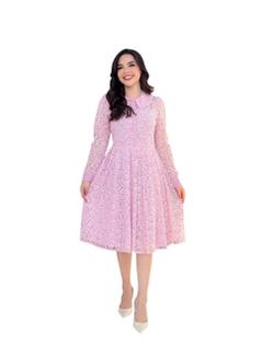 Vestido de Renda Manga Longa Midi Moda Evangelica Inverno