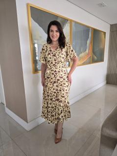 Vestido feminino elegante viscose midi evangelica modesta