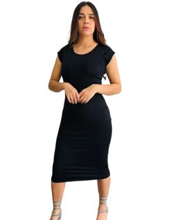 Vestido Feminino Midi Justo Manga Curta Modal Evangélica