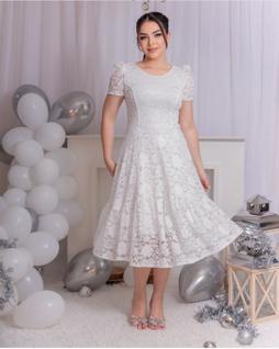 Vestido Feminino Moda Evangélica Renda Godê Ano Novo Social Lindo Barato
