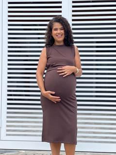Vestido Gabriela Gestante Midi Amamentação Plus Size