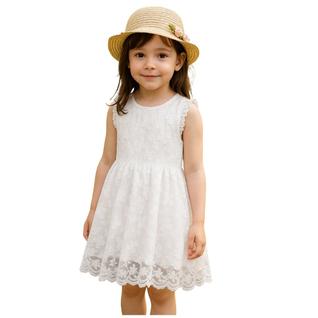 Vestido Infantil Ano Novo Branco Renda Princesa Menina Festa -
