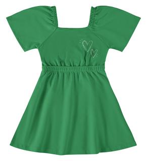 Vestido infantil em piquet stretch malwee kids verde 3