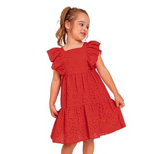 Vestido Infantil Menina Natal Vermelho Lesie Luxo Trick Nick