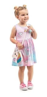Vestido Infantil Menina Unicórnio Festa Sonho Dream 1 Ao 3