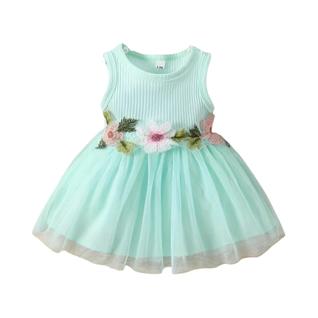 Vestido Infantil Sem Mangas com Patchwork Floral - Estilo Delicado para o Verão