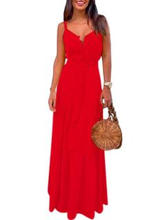 Vestido Longo Camadas 3 Marias Decote Casual Festa Casamento Convidada