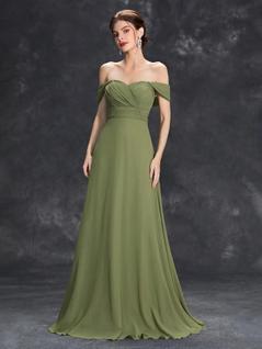 Vestido Longo De Chiffon Plissado Com Gola Coração Para Baile De Formatura, Festa E Madrin
