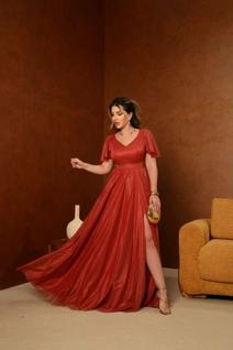 Vestido Longo Festa Decote V Fenda Madrinha -