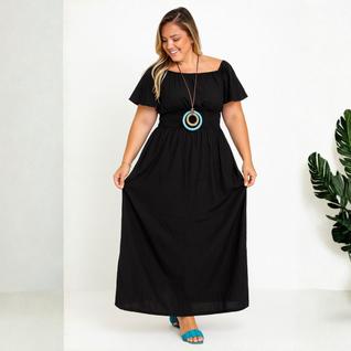 Vestido Longo Ombro A Ombro Plus Size Festa Casamento Madrinha Moda Evangélica