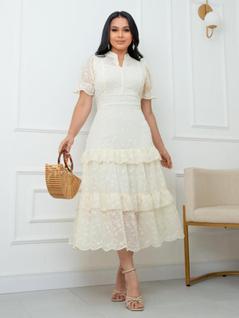 Vestido Maxi Midi para Festa de Casamento Convidada Madrinha Bordado Rodado