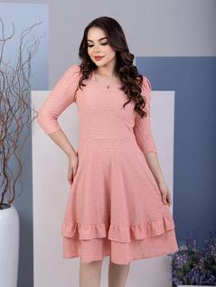 Vestido Midi Elegante com Babado Manga 3/4 de Festa Lese Maravilhoso
