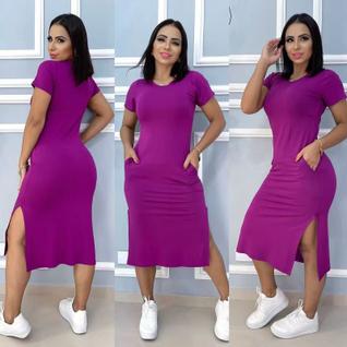 vestido midi moda Evangelica com bolso, tamanho único g .