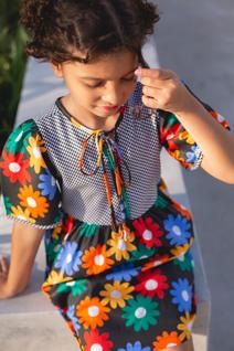 Vestido Mix de Estampas tiê pra voar