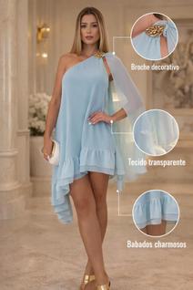 Vestido Nula Manga Elegante Sofisticado Festas Eventos Casamento Batizado I
