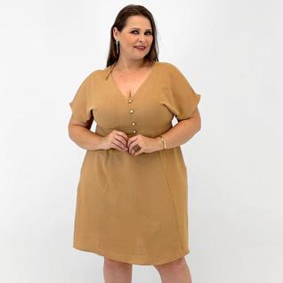 Vestido Parado no Ar Curto Plus Size Manga Curta Feminino