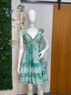 Vestido Seda Indiana Boho Chic Flor de Lótus com Brilho Tamanho:ÚnicoCor:Estampa22