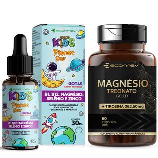 Vitamina Infantil Foco Kids Gotas Magnesio Treonato Com L Tirosina Ecomev