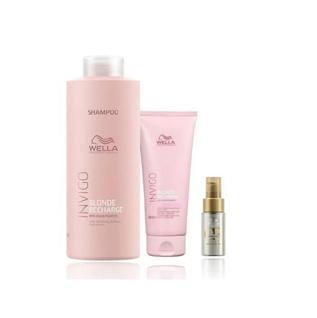 Wella Professionals Blonde Recharge - Shampoo 1L +Condicionador 200ml+Oil Reflections Ligh