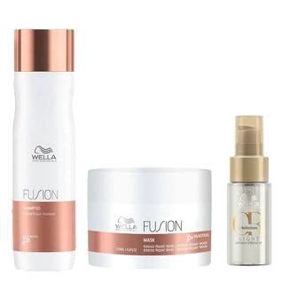 Wella Professionals Fusion Kit  Shampoo + Máscara + Óleo Capilar