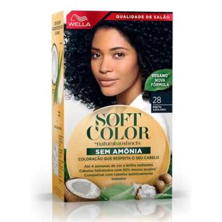 Wella Tonalizante Soft Color Preto Azulado 28  Sem Amônia e Cobre Brancos